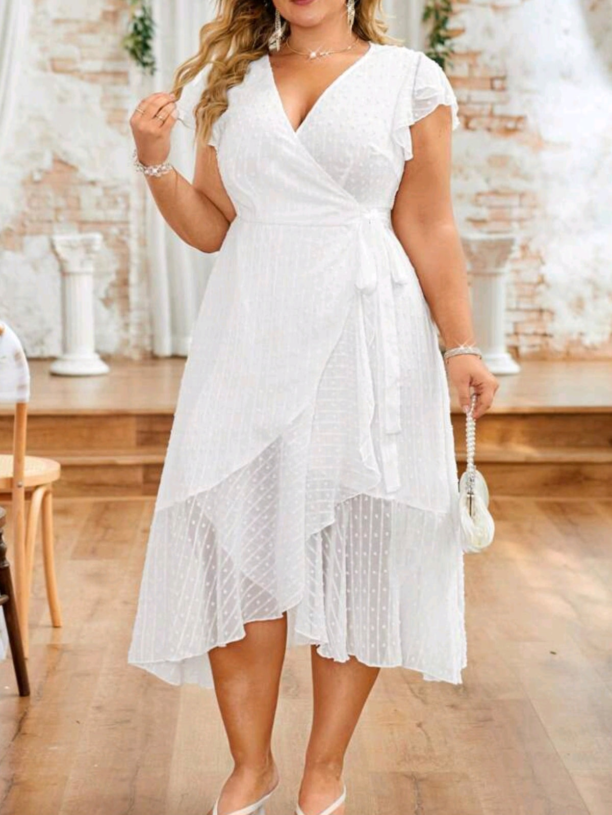 8401 Wrapped Chiffon Dress