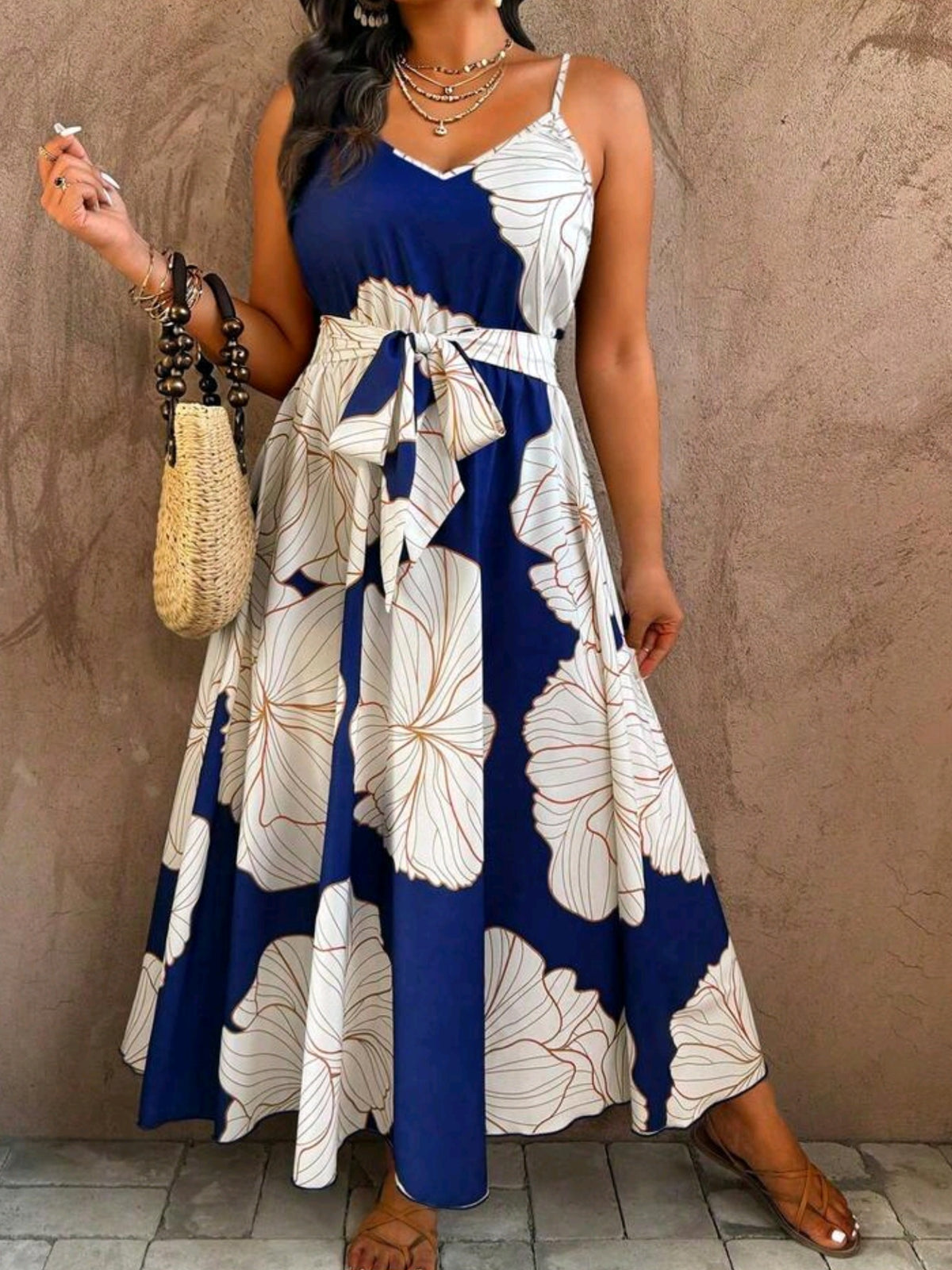 9081 Thin Strap Boho Dress