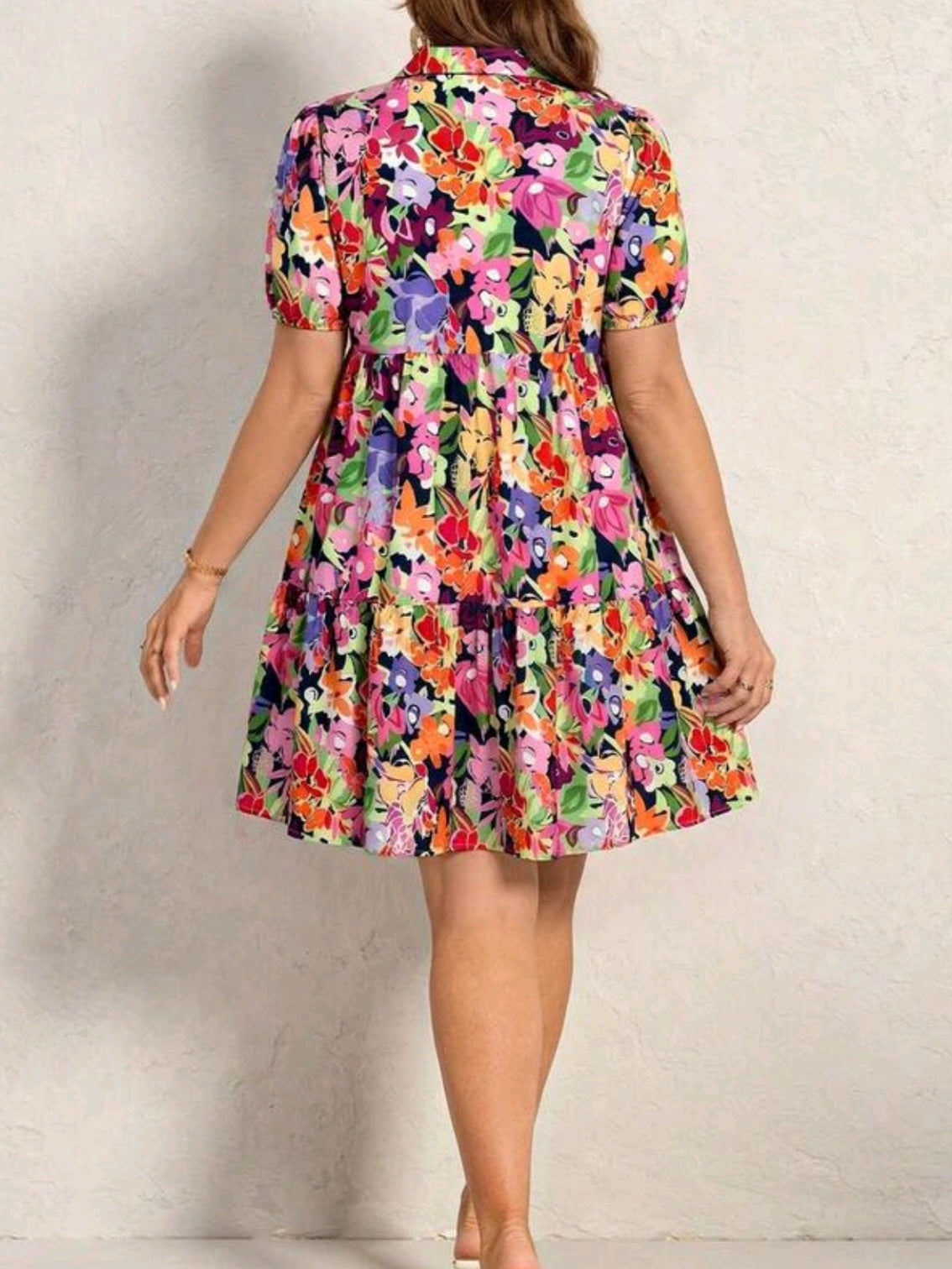 5721 Floral Shirt Dress