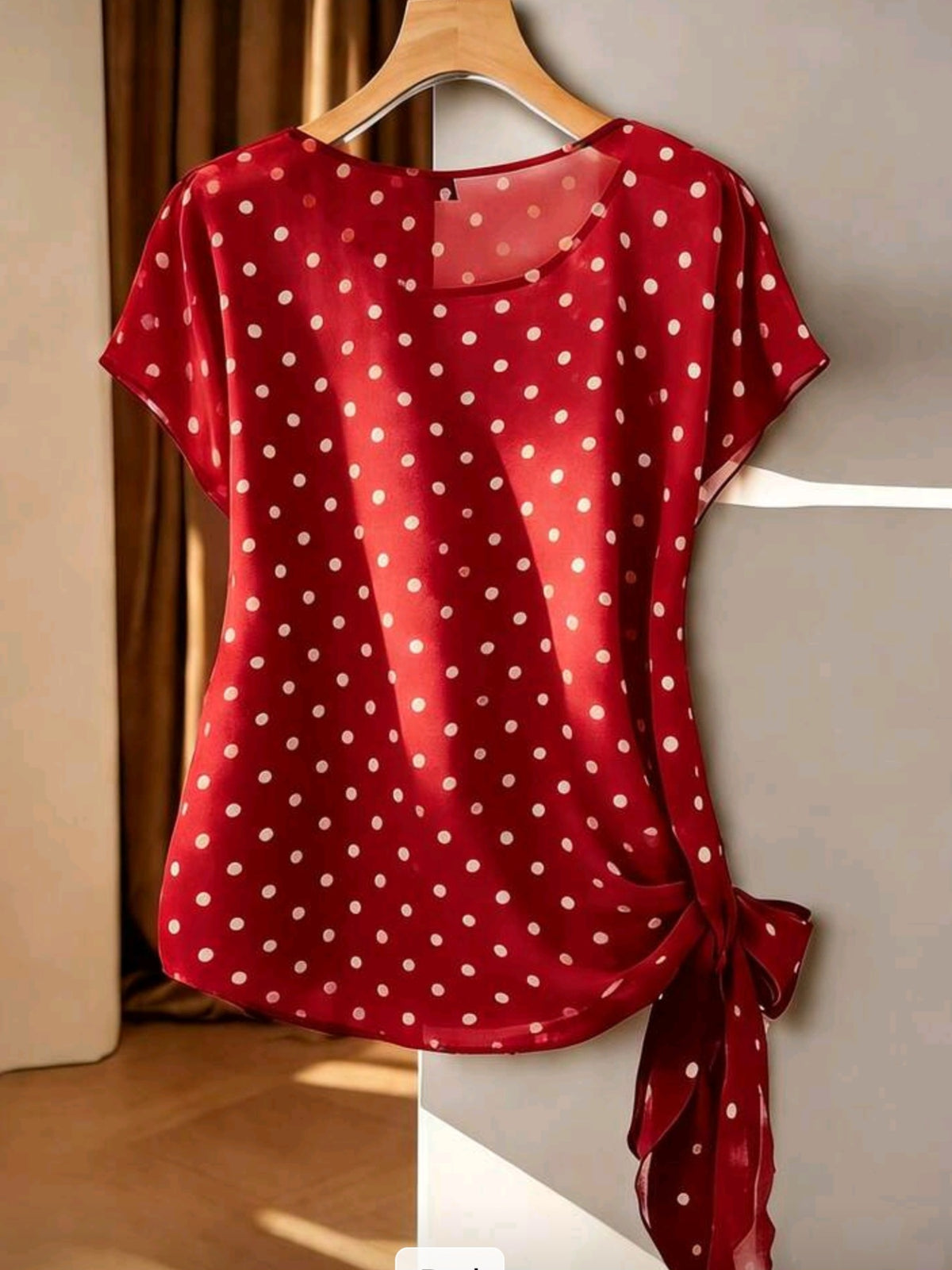 4787 Polka Dot Tie Bow Top