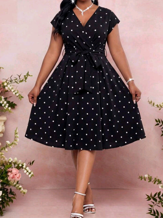9097 Bow Waist Design Dress