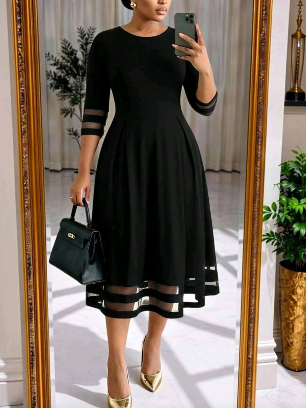 0278 Mesh Patchwork Dress