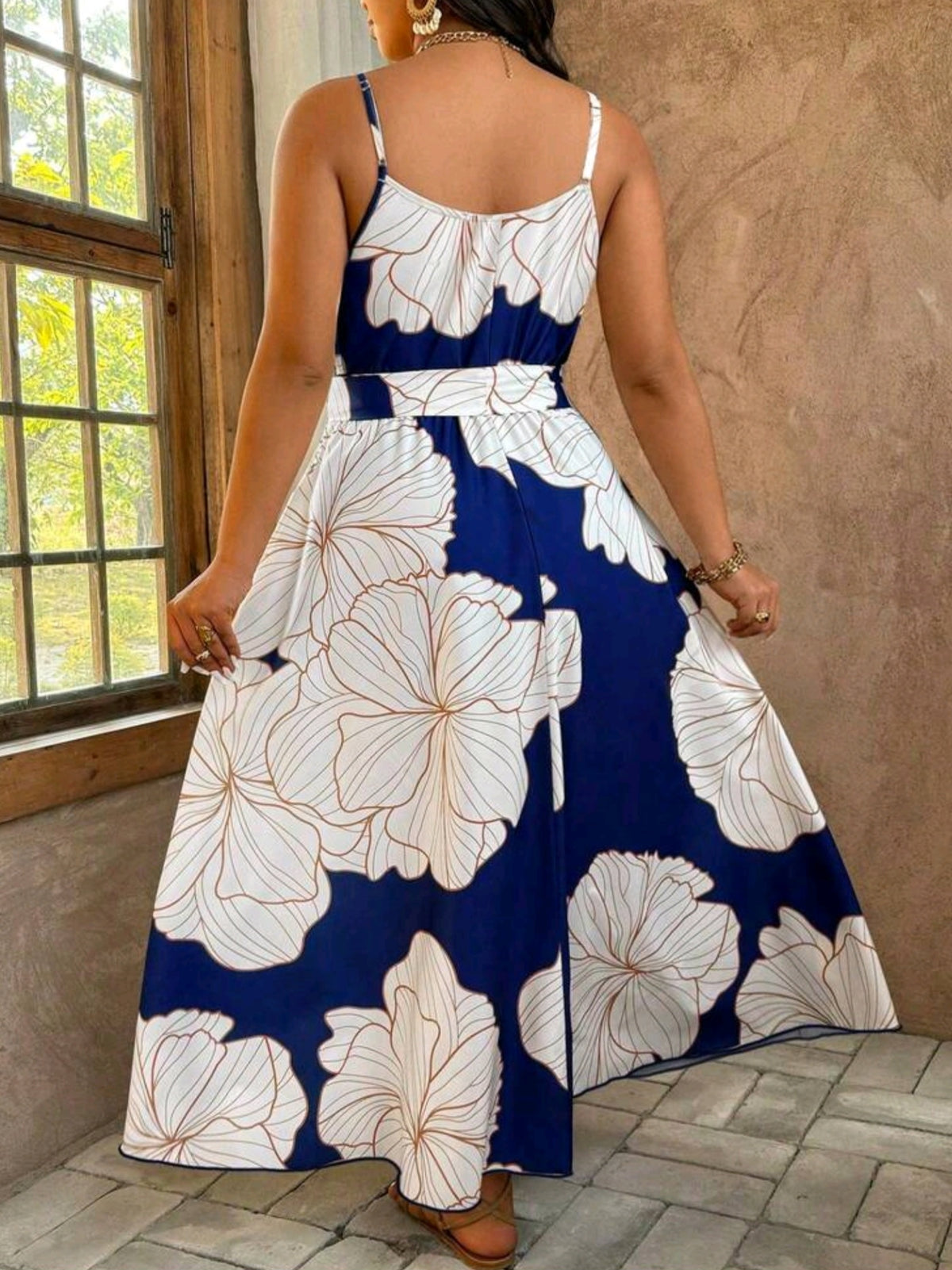 9081 Thin Strap Boho Dress