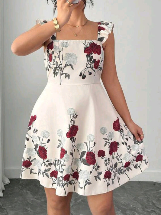 9310 Square Collar A Line Dress