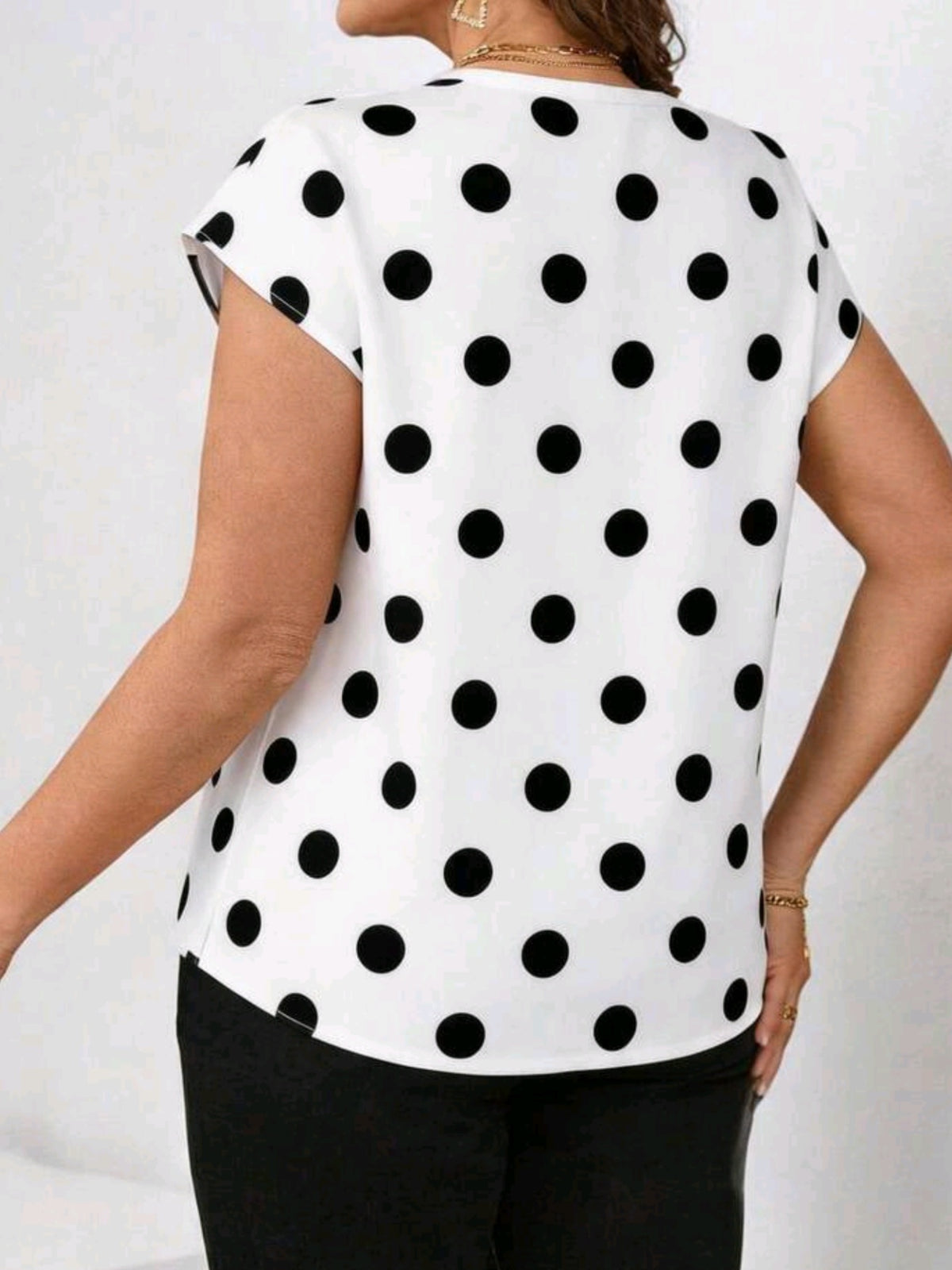 0495 Polkadot Short Sleeve Blouse