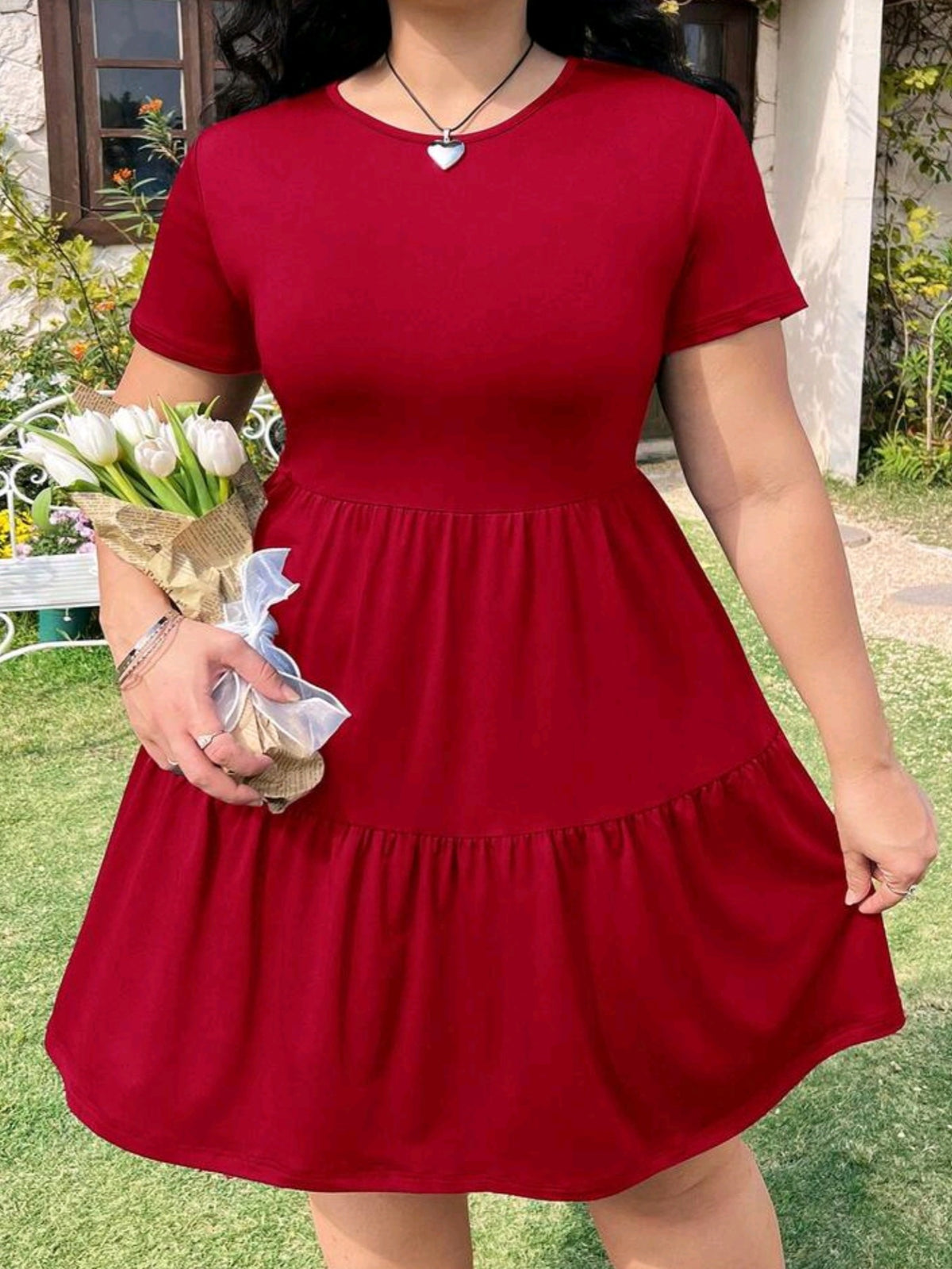 3920 Short Sleeve Loose Fit Dress