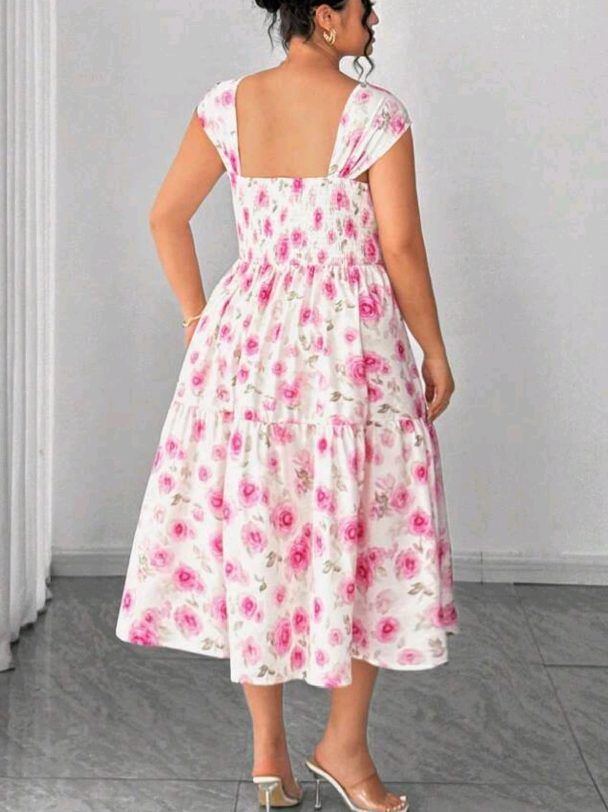 0393 Pleated A-Line Dress